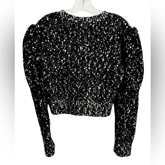 & Other Stories Paris Atelier Puff Sleeve Boucle Cropped Cardigan Sweater Size S - Picture 2 of 14